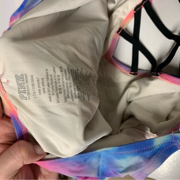VICTORIA SECRET PINK ONE PEICE TIE DYE BATHING SUIT - Picture 3 of 3
